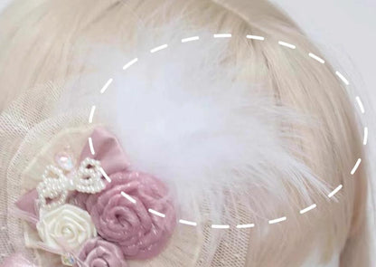 The Accessories' Story - Satin Ballet - Sweet Lolita Headdress Feather Bow
