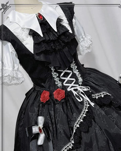 CastleToo - Night Rose - Elegant Ouji Lolita Suits, JSK / Shorts