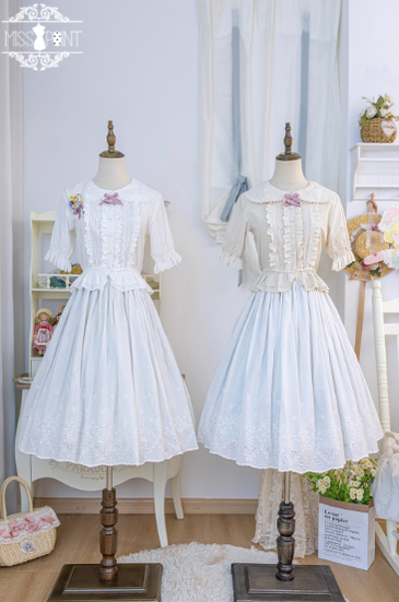 Miss Point - Little Anna - Elegant Lolita Cotton Puff Sleeve Blouse