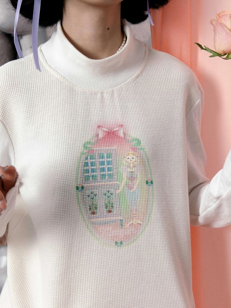 Half turtleneck cotton bottoming shirt 【s0000003604】