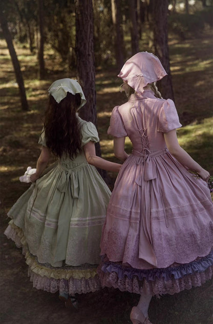 ZJstory - 14-line Poem Set - Classic Lolita Separate Dress Set Tiered Ruffles Skirt