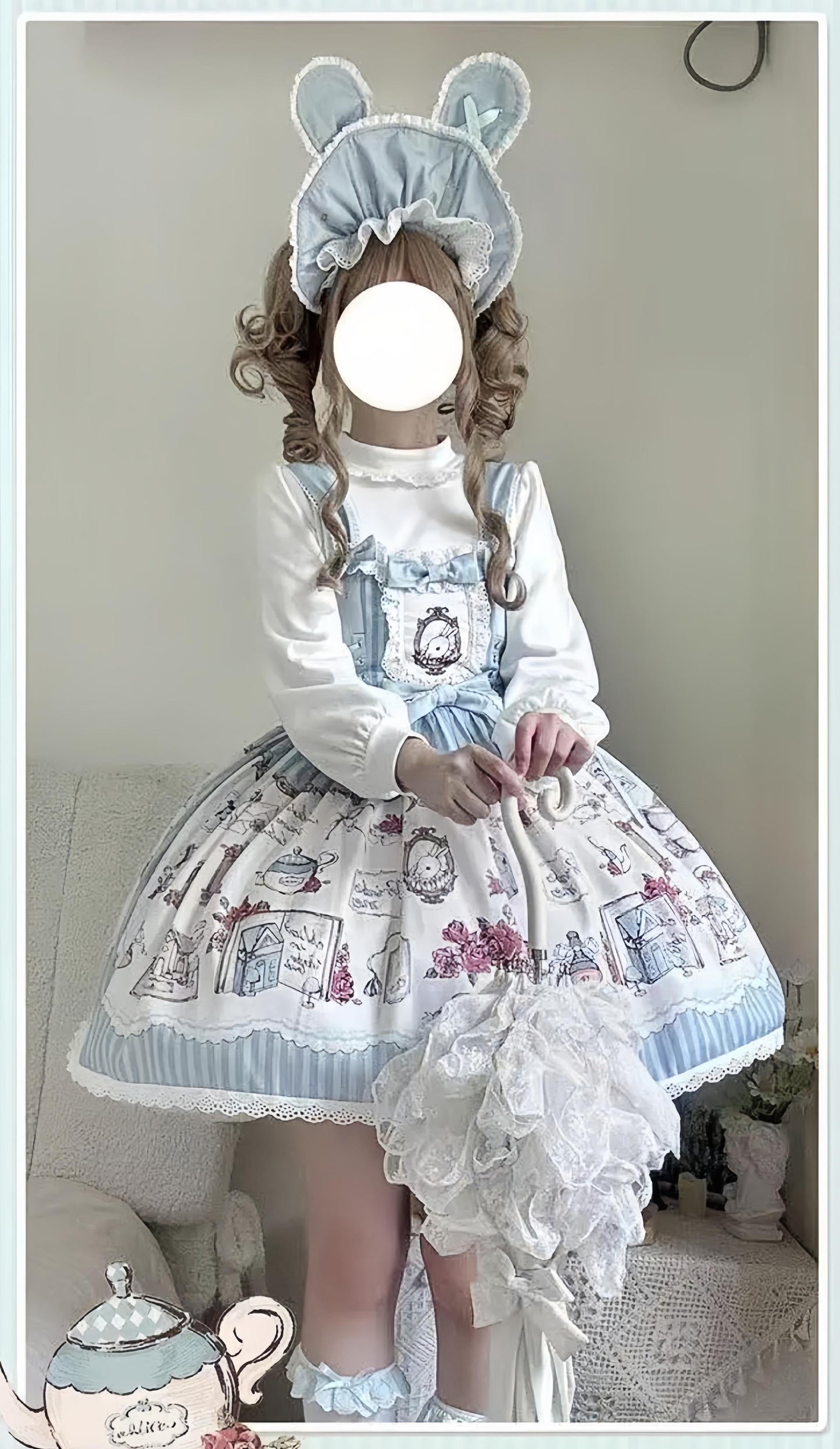 MeowMeow - Rabbit Collection Box - Bunny Print Kawaii Lolita JSK Dress, 3 Colors