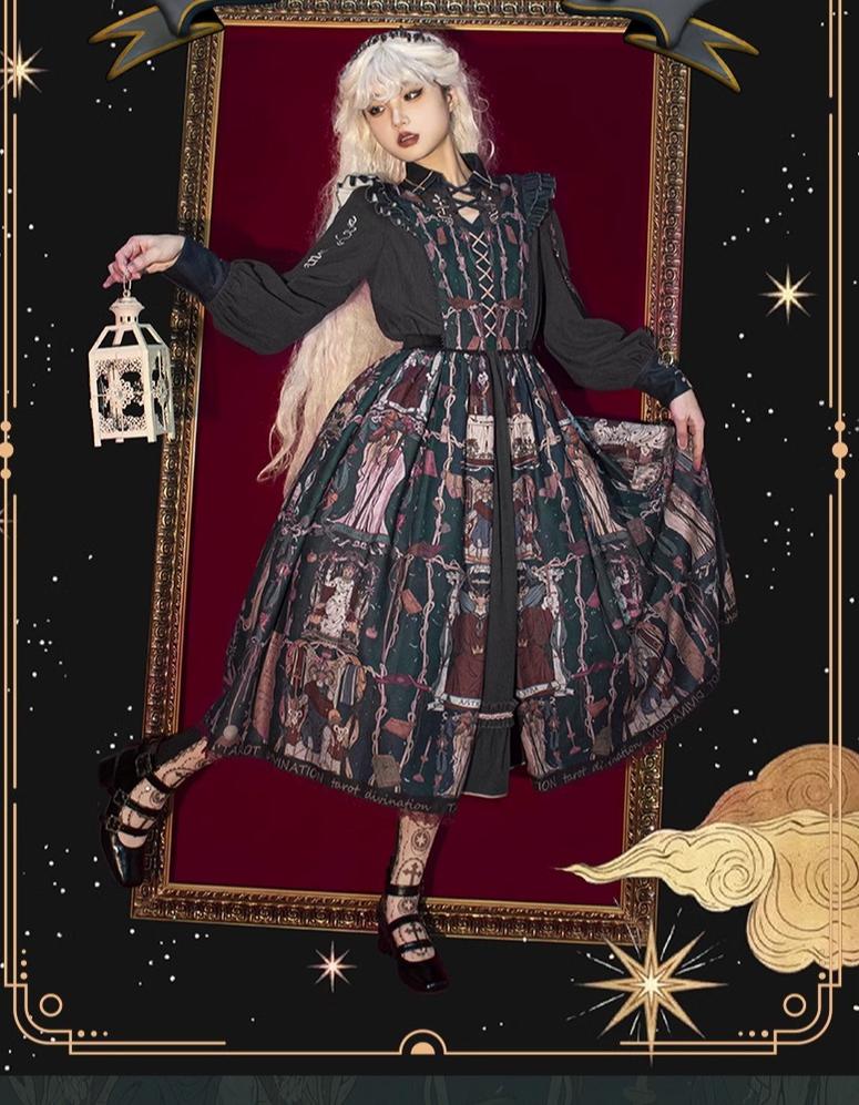 YingLuoFu - Tarot - Elegant Lolita Dress Classicl Court Style Lolita OP Salopette
