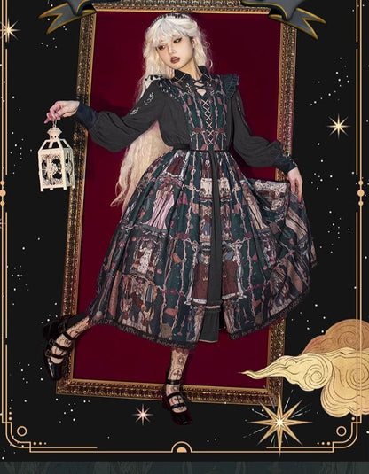 YingLuoFu - Tarot - Elegant Lolita Dress Classicl Court Style Lolita OP Salopette