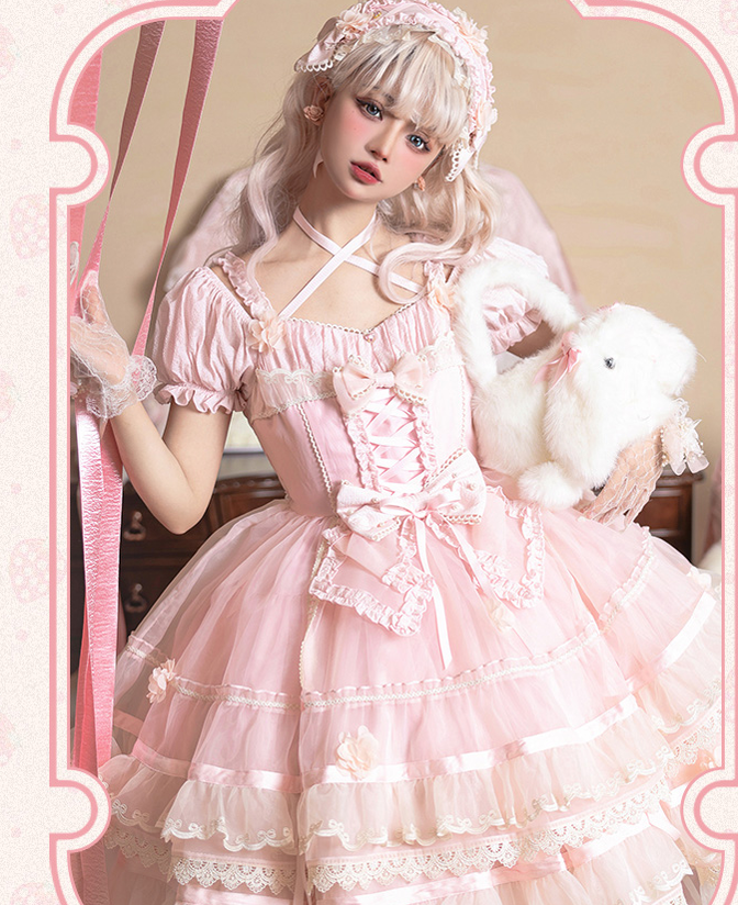 Puppets and Doll - Sweet Lolita OP Dress Multicolor