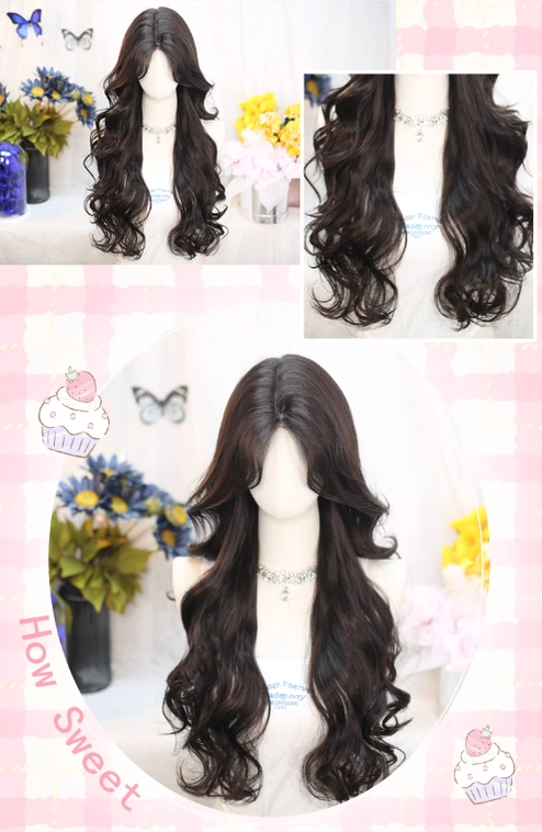 Dalao Home - Flower Season - 70 CM Lolita Wig Long Curls Eight Character Bangs