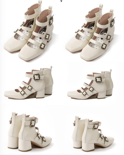 MODO - Vintage Elegant Lolita Three-buckle Mary Janes Shining Shoes