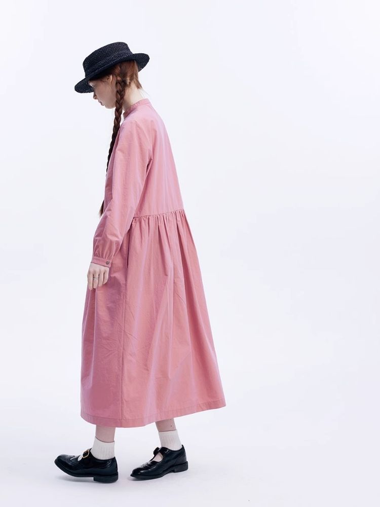 Basic Long Sleeve Literary Dress【s0000007974】