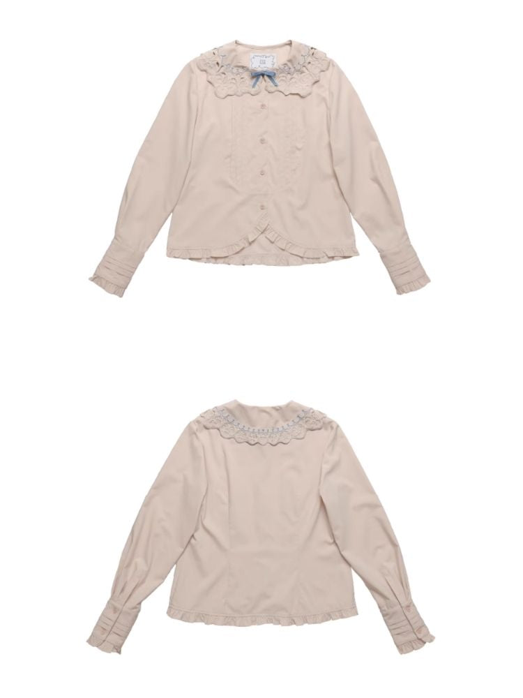 Bow Round Hem Blouse【s0000006930】