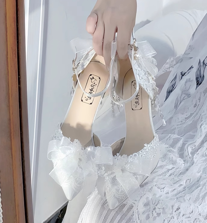Sky Rabbit - Bridal Lolita Heels Wedding Shoes with Lace