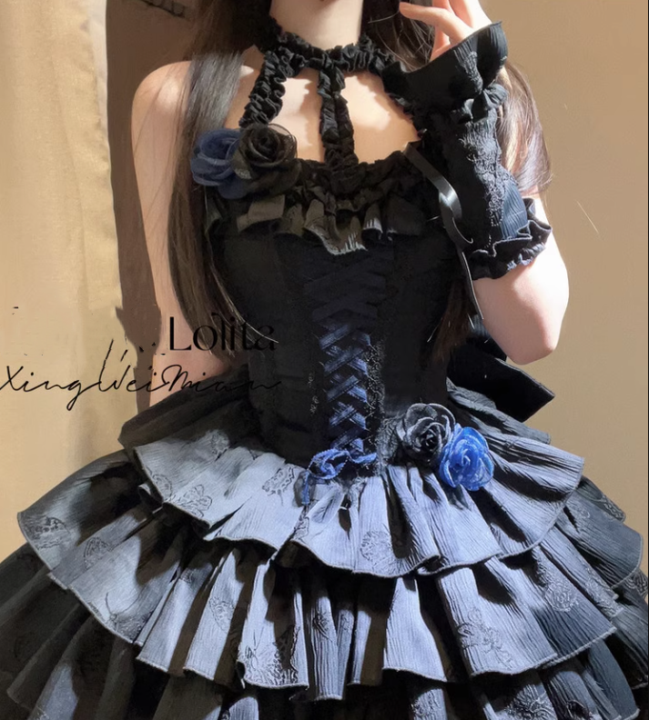 Xingweimian - Sunset Venus - Gothic Lolita Formal Dress Fishbone Waist JSK Dress Set