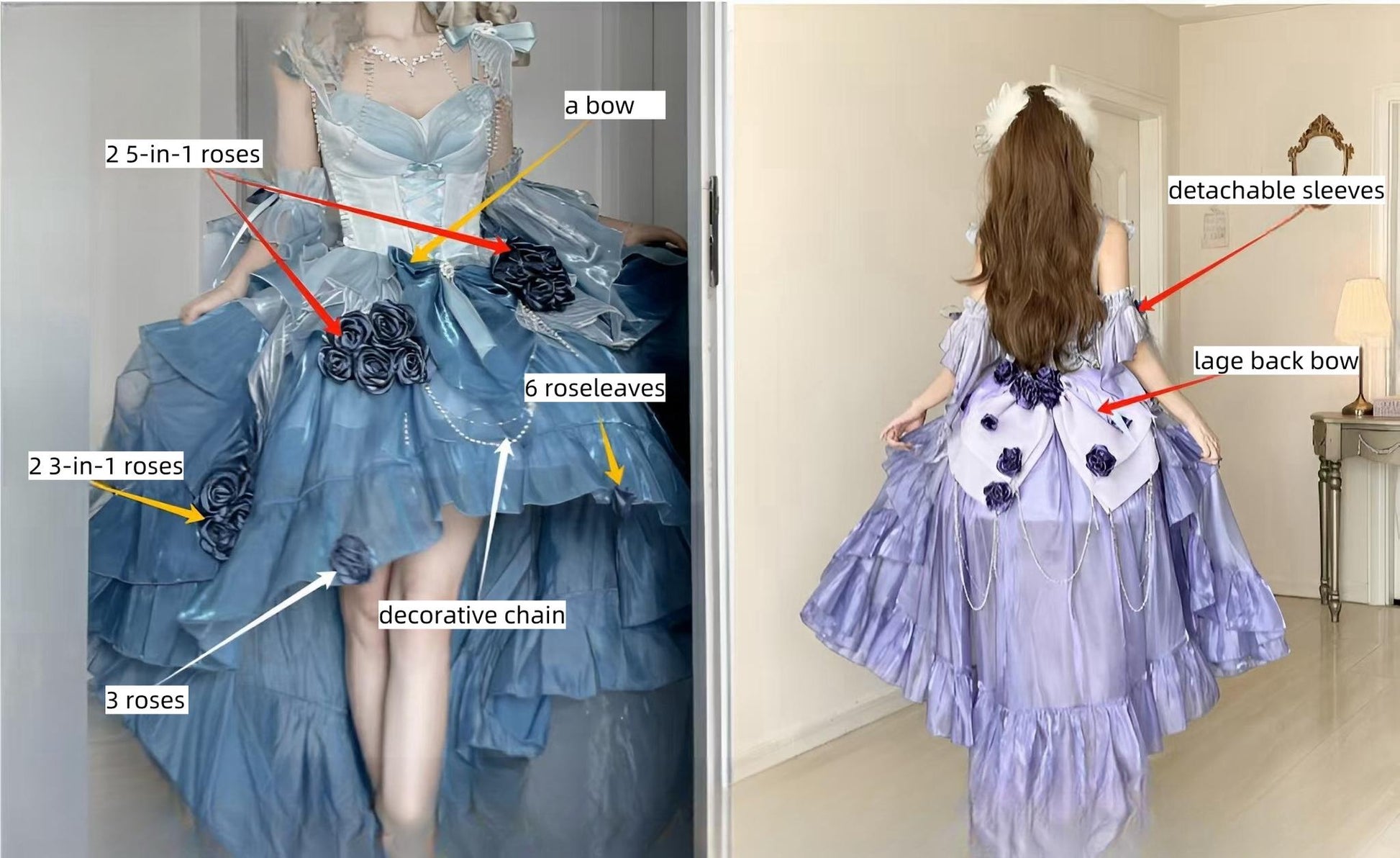 Meowing and Fruity - Swan Wonderland - Fairy Lolita JSK with High-Low Hem