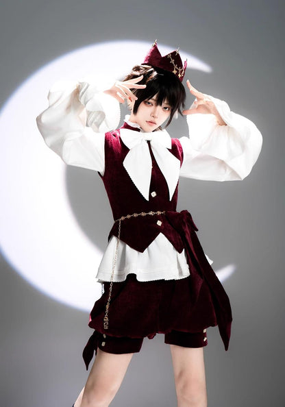 Princess Chronicles - Hare Hunter - Ouji Lolita Retro Red Crown With Cross Star