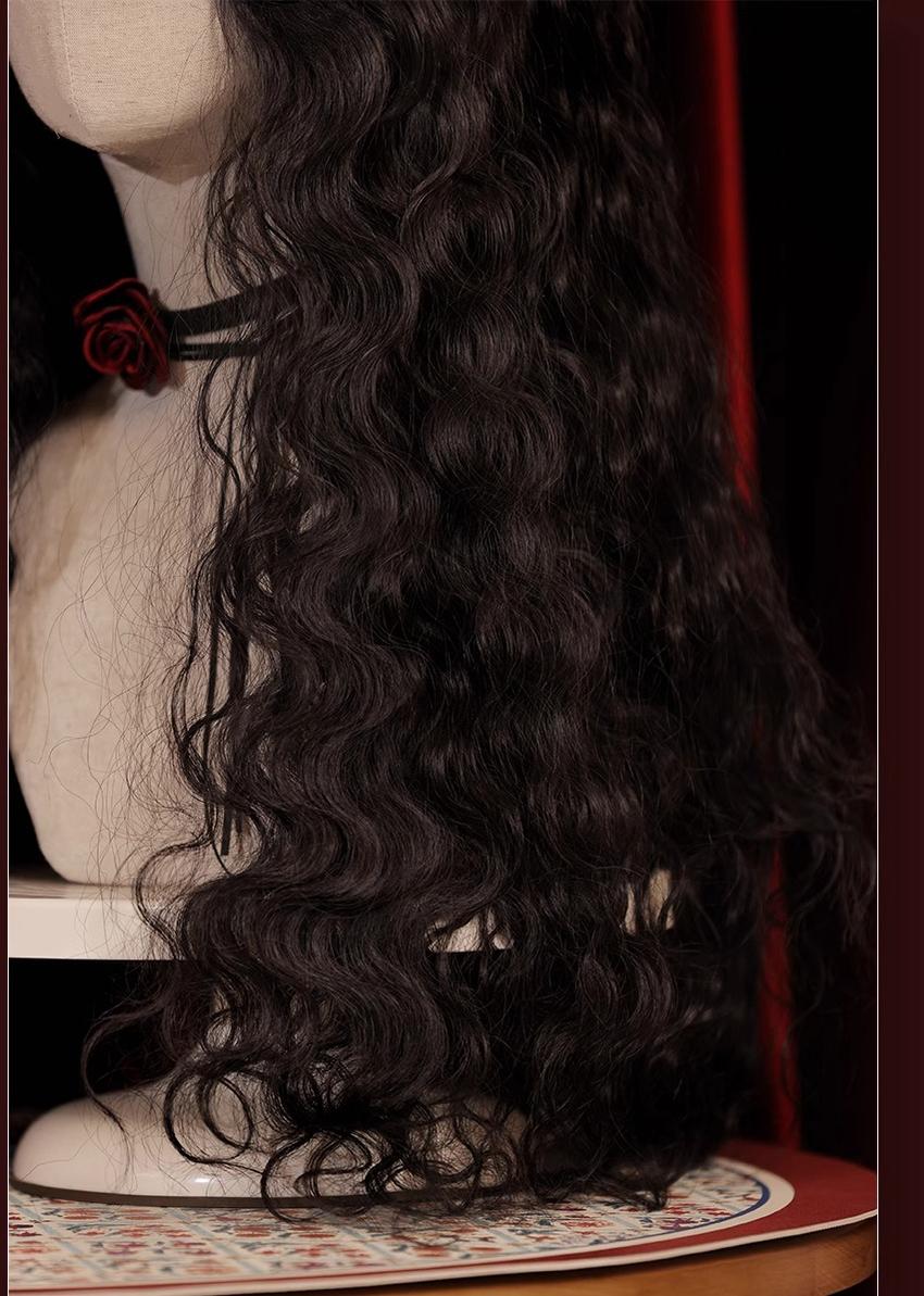 Mabuxi - Gypsy Rose - Black Retro Lolita Curly Wigs Fluffy Sheep Curl Wigs