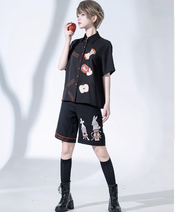Princess Chronicles - badapple - Ouji Lolita Black Shirt and Shorts