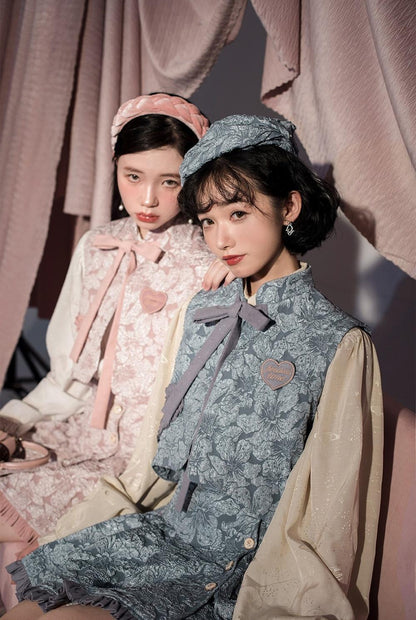 ZJstory - Gilded Age - Vintage Lolita Vest Suit Oil Painting Style Skirt Coat