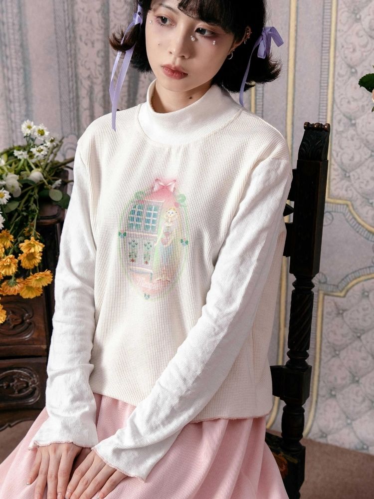 Half turtleneck cotton bottoming shirt 【s0000003604】