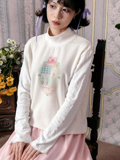 Half turtleneck cotton bottoming shirt 【s0000003604】