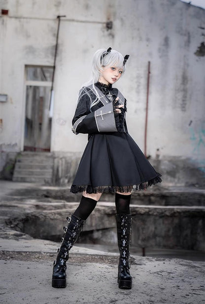 CastleToo - Rules of the Otherworld - Gothic Ouji Lolita Shorts Set with Embroidery Jacket