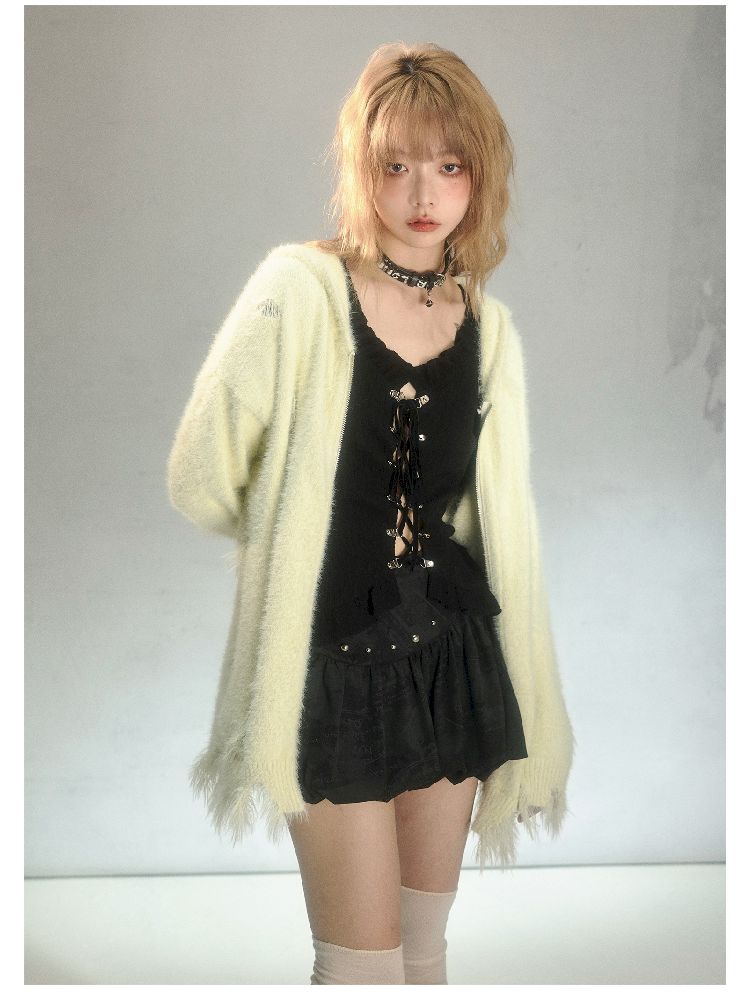 Hooded Knit Cardigan Slouchy Jacket【s0000004626】