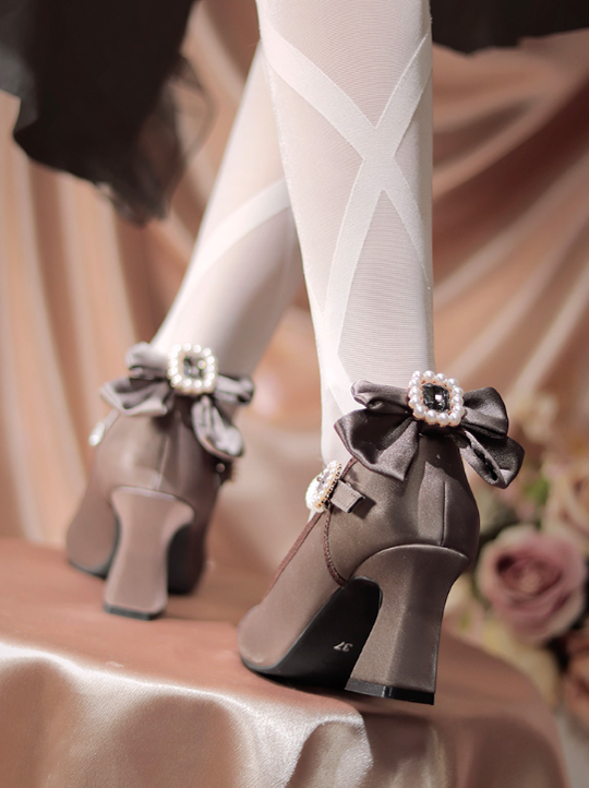 Pure Tea For Dream - Transatlantic Love Poem - Sweet Elegant Lolita Mid-Heel Daily Shoes