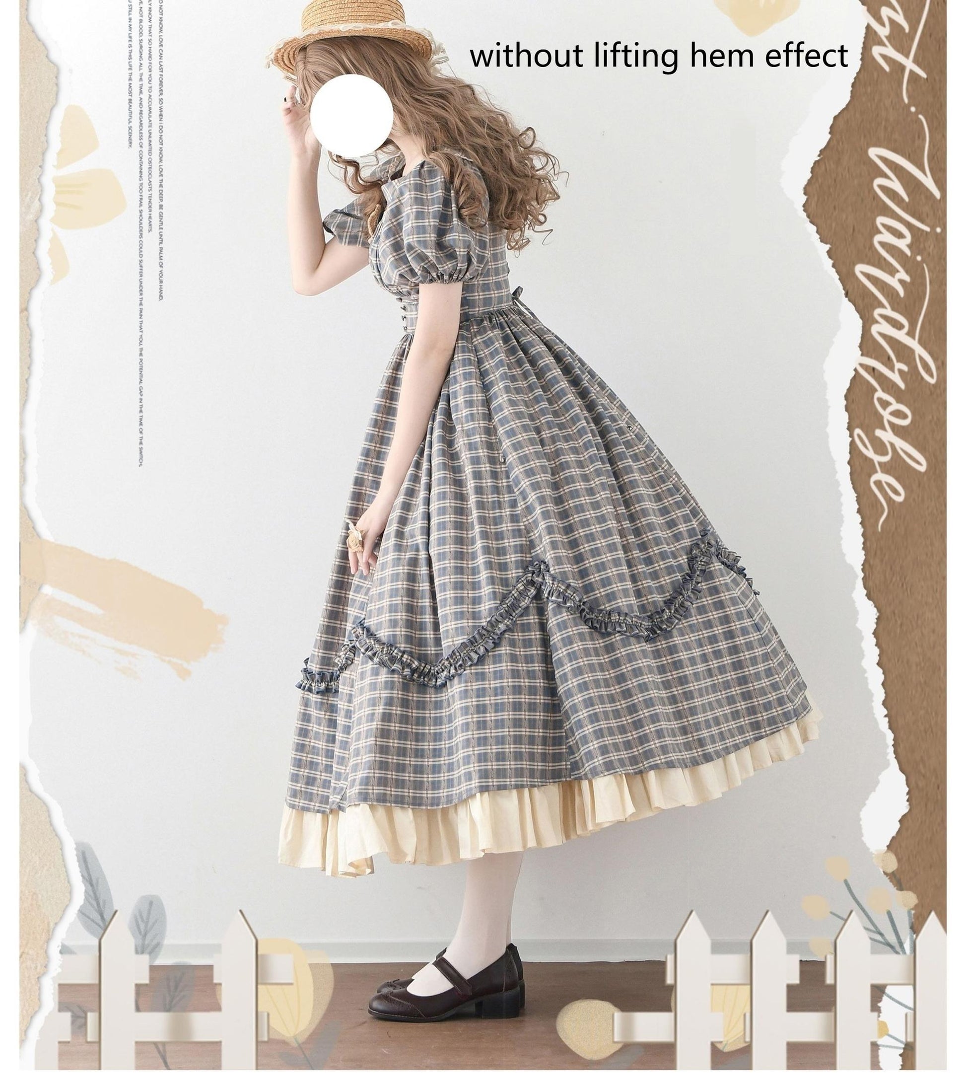 Forest Wardrobe - Forest Picnic - Classic Lolita OP Dress with Off-Shoulder and Lifting Hem