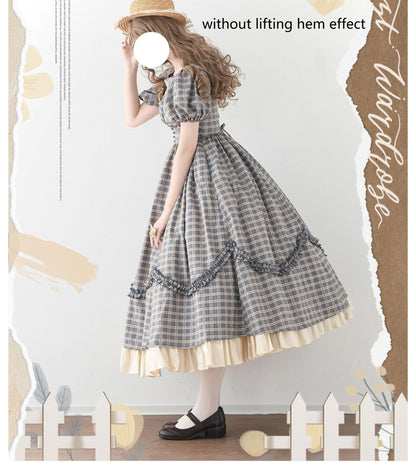 Forest Wardrobe - Forest Picnic - Classic Lolita OP Dress with Off-Shoulder and Lifting Hem