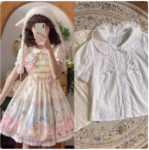 MeowMeow - Sheep Pattern Waltz Princess Lolita JSK Salopette