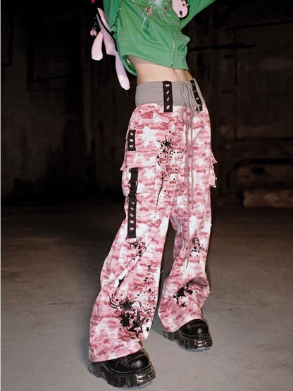 Camouflage Spray Paint Print Jeans【s0000004814】