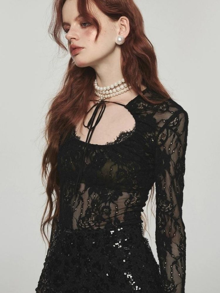 Slim fit long sleeve bottling tops【s0000004107】