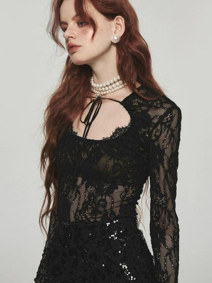 Slim fit long sleeve bottling tops【s0000004107】