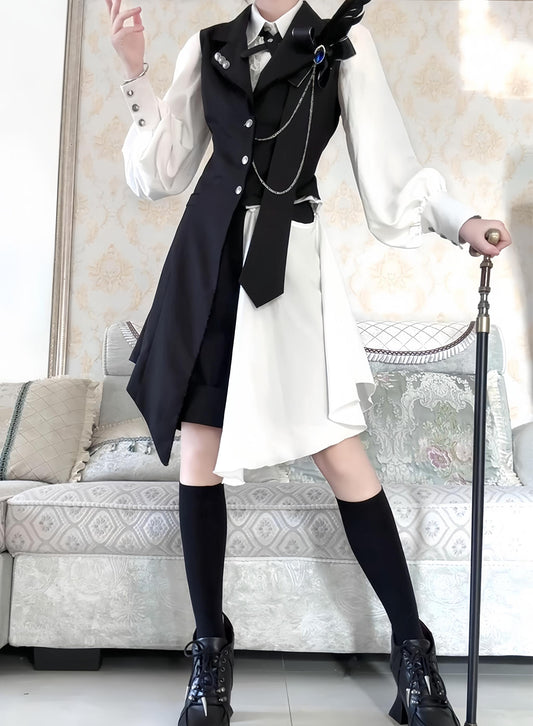 CastleToo - Black Tea Concerto - Ouji Lolita Outfit, Long Vest & Jacket