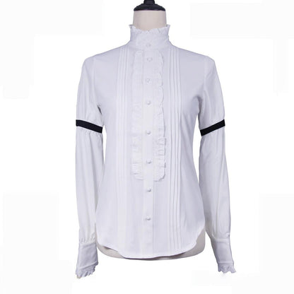 Immortal Thorn - Eternal Rose Knight - Ouji Lolita Long Sleeve Shirt, Stand Collar