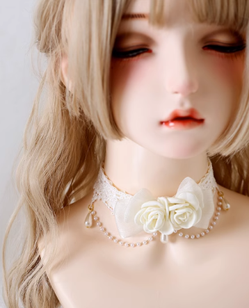 Xiaogui - Elegant Lolita Lace Camellia Necklace