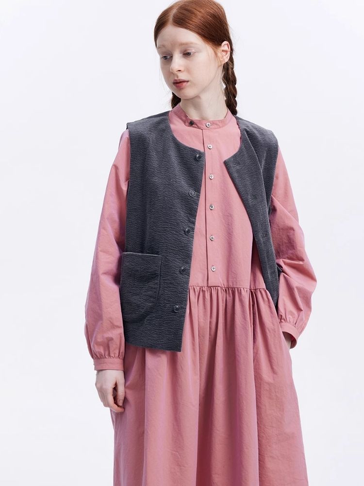 Basic Long Sleeve Literary Dress【s0000007974】