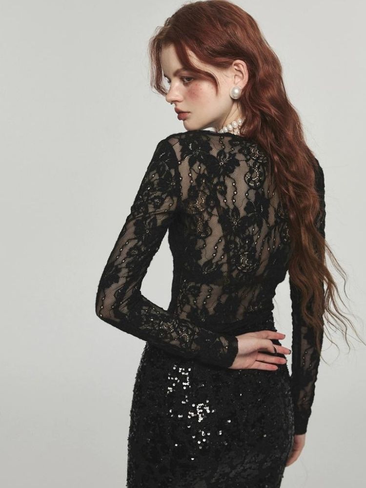 Slim fit long sleeve bottling tops【s0000004107】