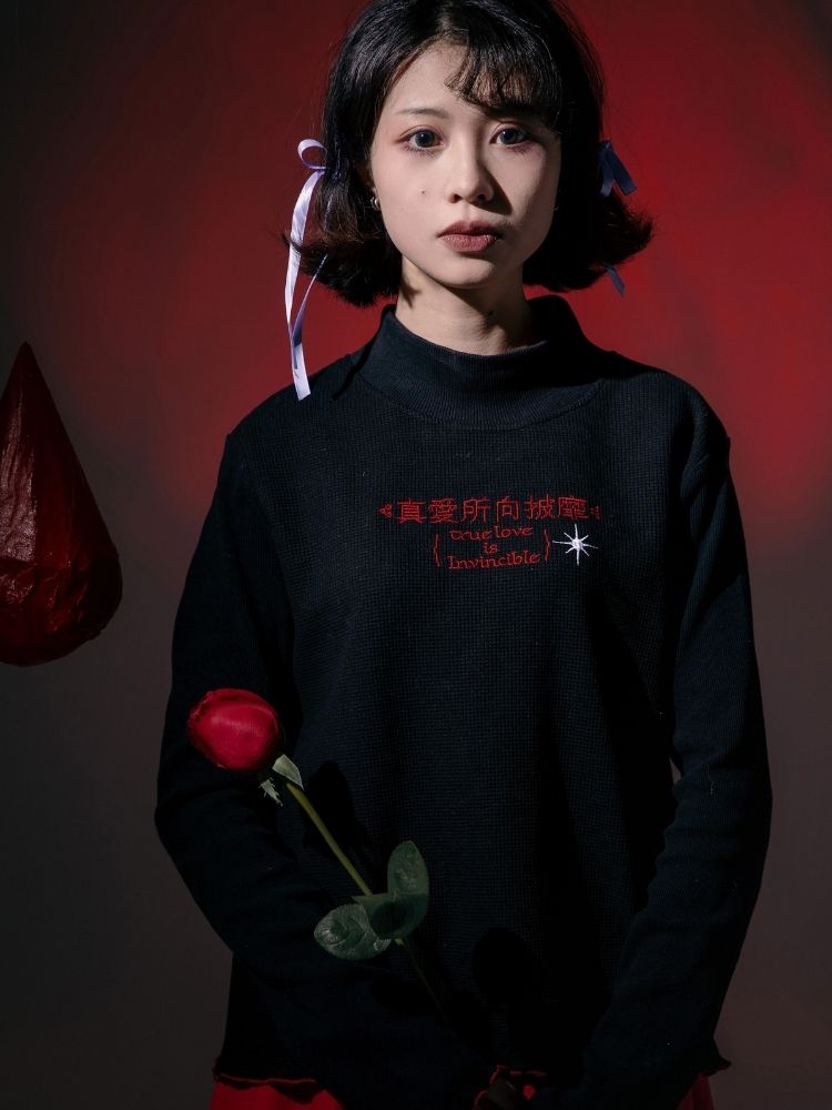 Half turtleneck cotton bottoming shirt 【s0000003604】