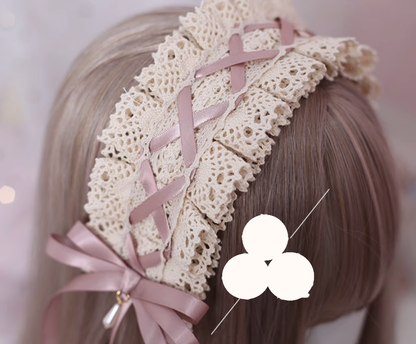 Xiaogui - Japanese Style Sweet Lolita Lace Headband Multicolors
