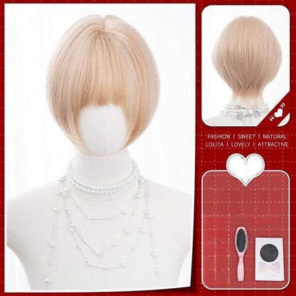 Alicegarden - Doll-like Lolita Bob Wig with Detachable Curly Ponytail