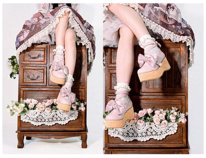 MODO - Multicolors Sweet Lolita Bow Platform Shoes