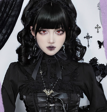 RainbowMe - Sweet Lolita Wig Long Curly Ponytail Multicolor