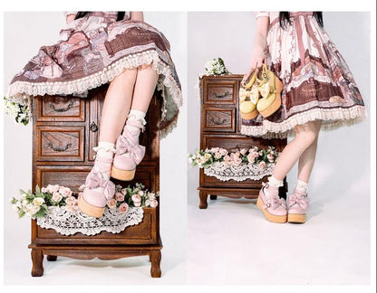 MODO - Multicolors Sweet Lolita Bow Platform Shoes
