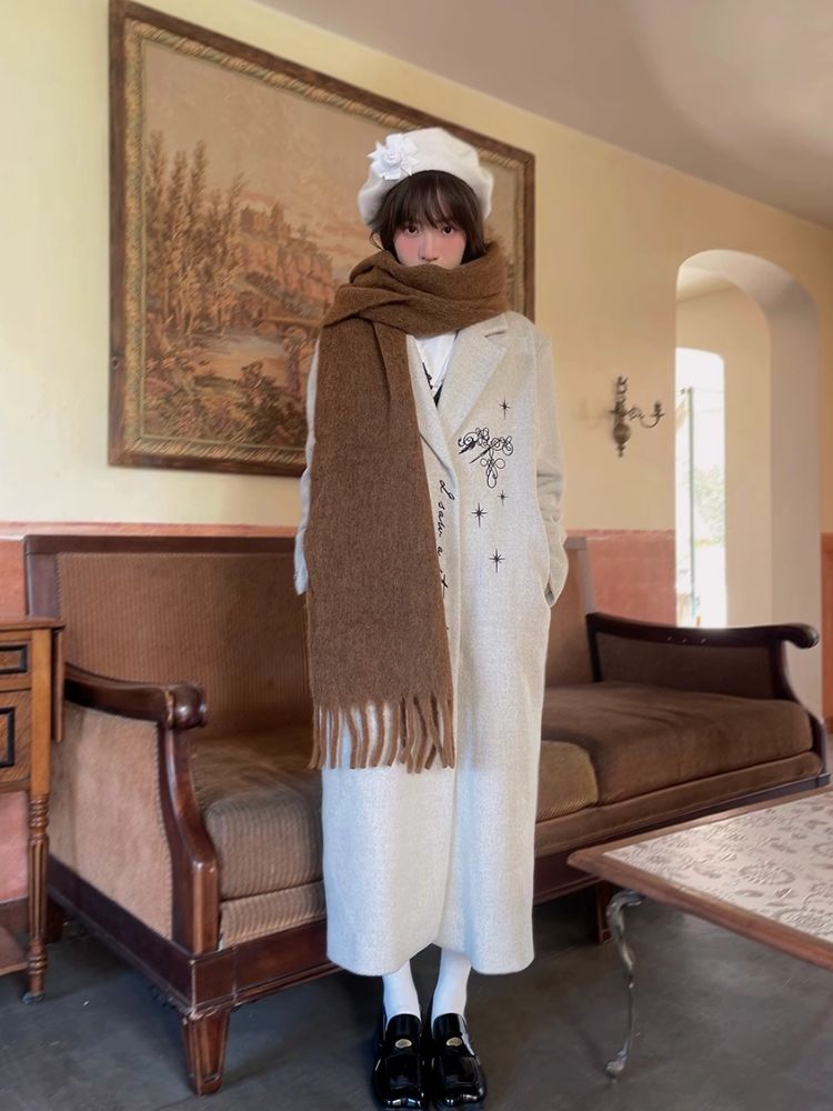 Warm Wide Long Tassel Scarf【s0000004907】