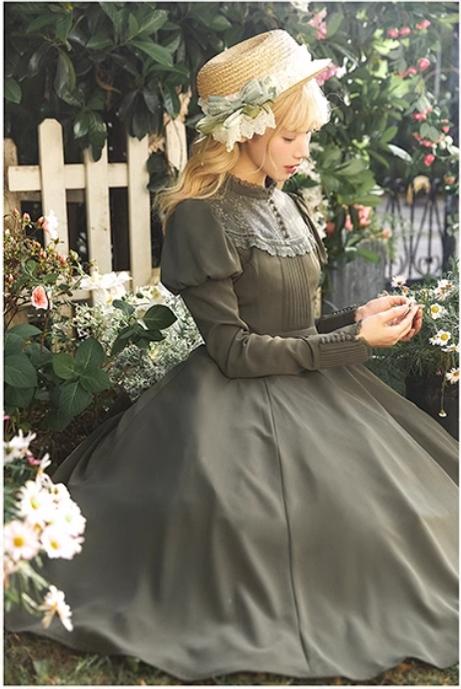 KINOKOKO - Aslan Blessings - Classic Lolita OP Seven-panel Slim Fit Dress with Cape