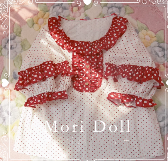 Mori Doll - Strawberry Jam - Sweet Dot Print Short Sleeve Shirt Multicolors