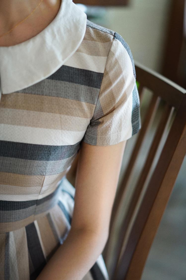 Literary Lady Vintage Striped Dress