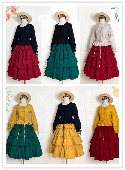 Boguta - Heidi Cotton Lolita Tiered SK Skirt