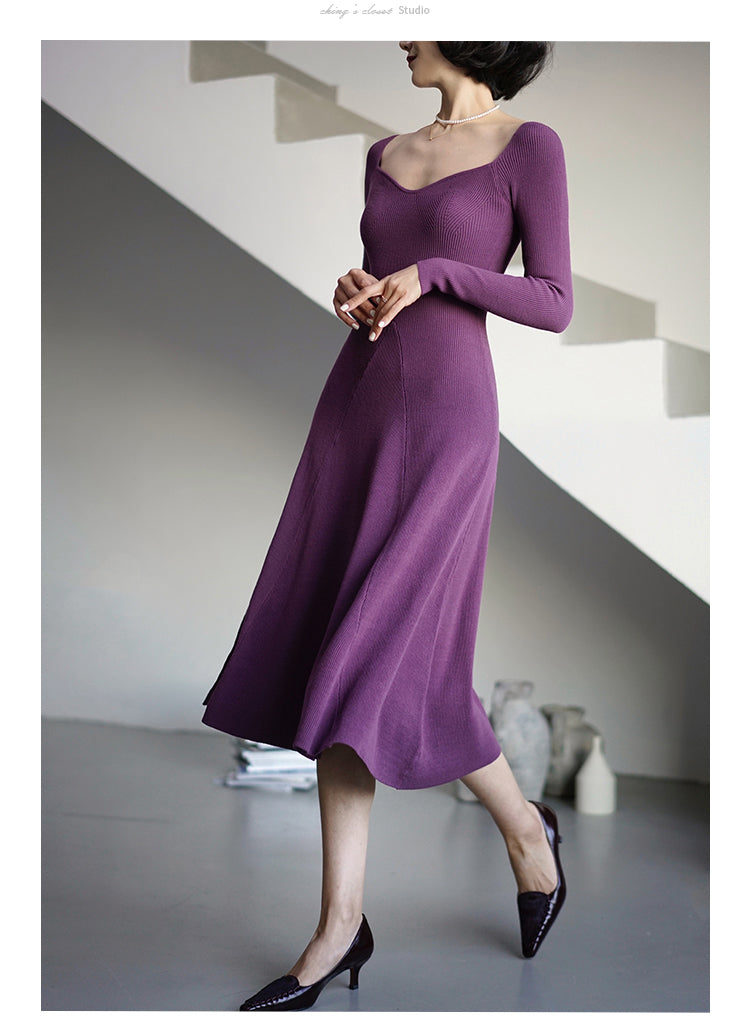 Lady's slim knit dress