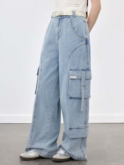 Denim Casual Loose Cargo Pants【s0000008085】