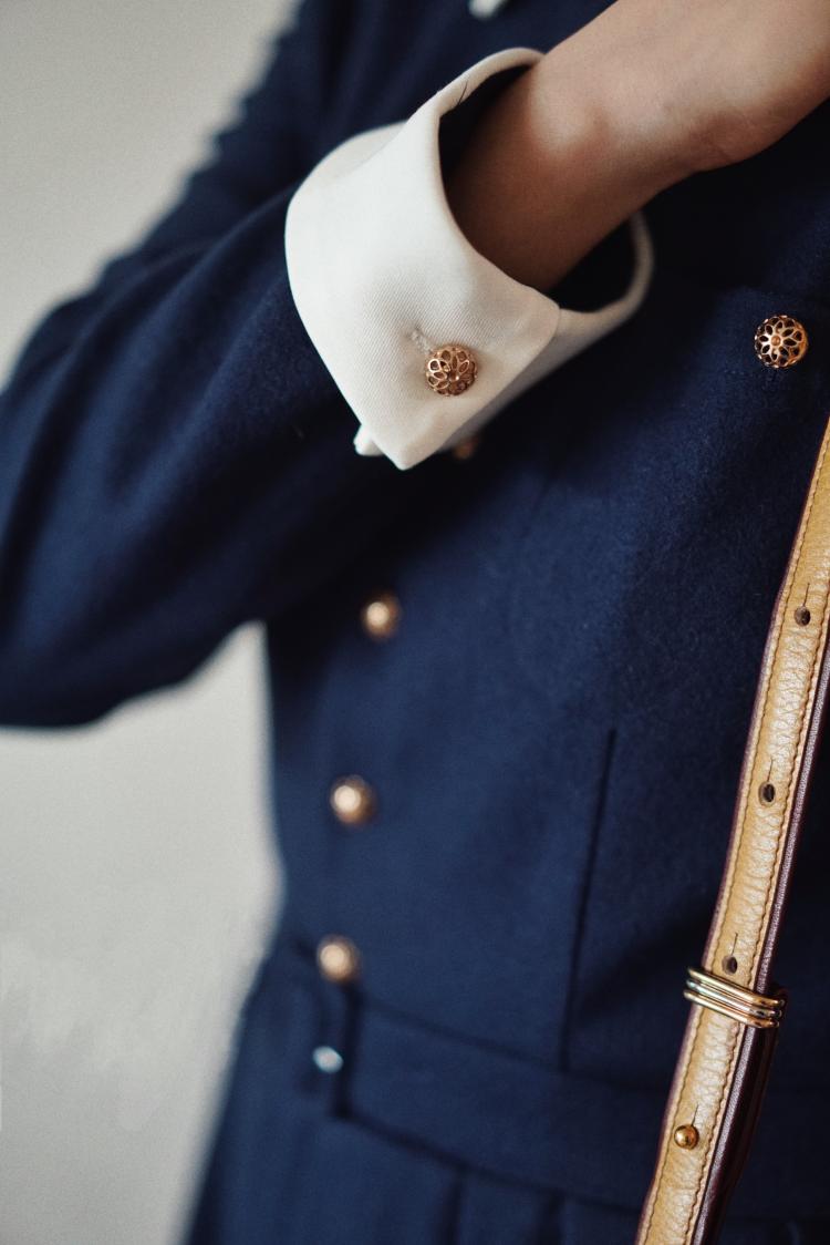 Navy blue classic dress